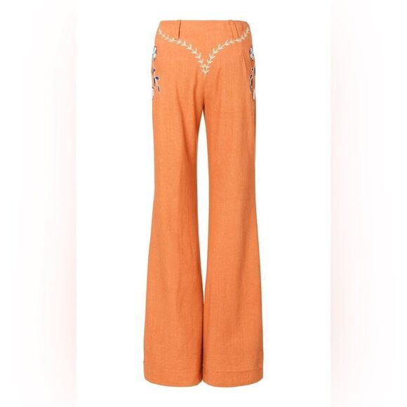 NWT Alix of Bohemia Charlie Sienna Poppy Embroidered Pants - Picture 5 of 8